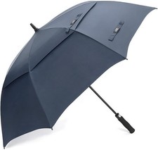 G4Free 68 Inch Automatic Open Golf Umbrella Double Canopy 68 inch, Navy Blue
