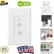 Smart Wi-Fi Double Light Switch, 2 in1 Single Pole Switch Compatible with Ale...
