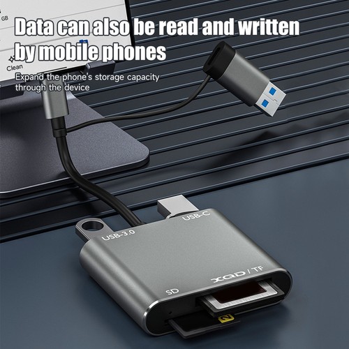 5 In1 USB 3.0 Memory Card Reader USB-C to TF XQD Card Reader Adapter for 2923 - Afbeelding 8 van 8