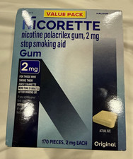 Nicorette Gum Original 2mg 170 Count EXP 03/2028