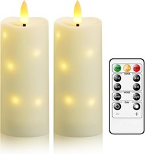 Waterproof Outdoor,with Timer  Remote - 2 Pack Flameless LED Candles, Battery O