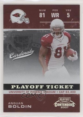 2007 Playoff Contenders Playoff Ticket 185/199 Anquan Boldin #3 2k1