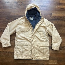 VINTAGE LL Bean Tan Men’s Parka Jacket Coat Size Large Baxter State USA Made