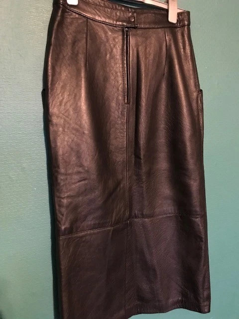 Vintage Sphinx Ladies Black Soft Leather Pencil Skirt Womens UK Size 12/14 - Image 3 of 4