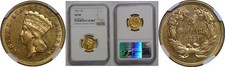 1871  $3 Princess Gold  NGC AU-58