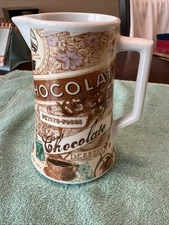 Rosanna Chocolaterie Hot Chocolate Pitcher, w/ Antique Labels of Italy & France