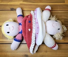 Vintage Handmade Crochet Doll Flip Down Topsy Turvy Double American Folklore