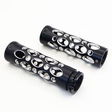 1" 25mm Universal Black Motorcycle Handlebar Grips Hand Grips for Harley Suzu...