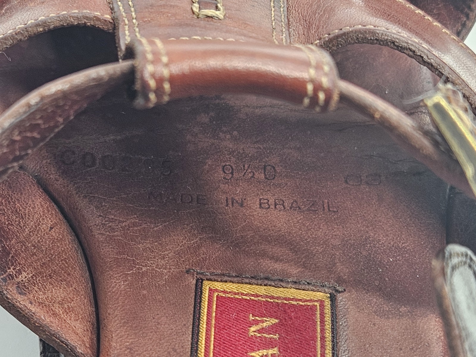 SAOLA Sandali da pescatore Cole Haan Country uomo 9 5D pelle marrone suola cucita vintage