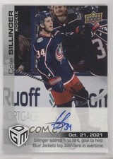 2021-22 Game Dated Moments Parallel Achievements Cole Sillinger #5 Auto 0yp1