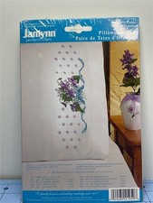 JANLYNN Stamped Embroidery Pillow Case Pair - VIOLETS PILLOWCASE PAIR 021-0959