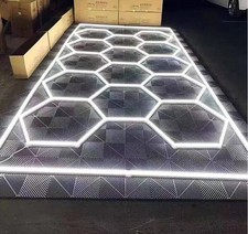 14 Hexagon Hex LED Lighting Car Detail Home Garage Workshop Retail Honeycomb UK