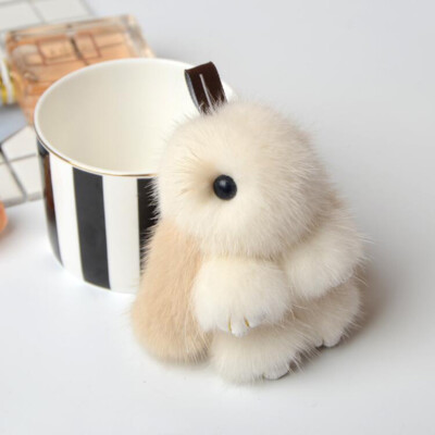 Mink Fur Rabbit Key Chain Mini Bunny 8cm US Doll Toy Bag