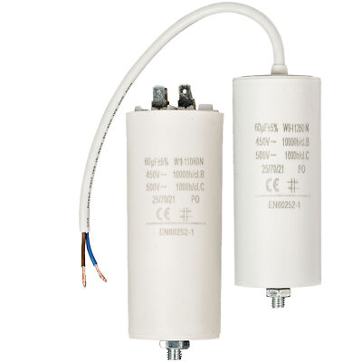 CBB60 Motor-Anlaufkondensator 450V 20µF – Mit Anschlussdrähten, Selbstheilend & Verlustarm Für Motoren