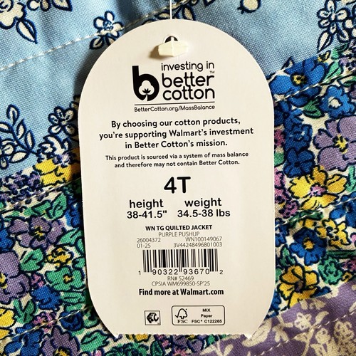 Wonder Nation Patchwork Quilted Jacket Toddler Girls 4T Colorful Floral Lined - Picture 7 of 8