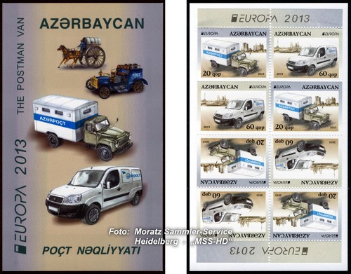 Aserbaidschan Azerbaijan Europa CEPT 2013, Postfahrzeuge, Markenheftchen ** - 第 1/3 張圖片