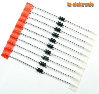 10 Stück 1N5819 40V 1A Schottky Diode DO15 Solar Sperr-diode Bypass-Diode
