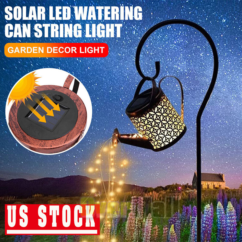 Solar Watering Can Light Garden Outdoor Waterproof Kettle Yard Art Lamp