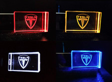 USB Flash Drive 2.0 Metal Stick 4/8/16/32/64 GB Tesla Car Logo Cool LED Light