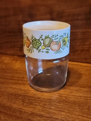 VTG Pyrex Corning Spice of Life 3 7/8'' Glass Canister Storage Jar w Lid & Gasket