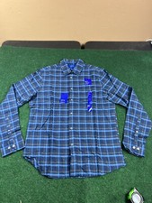APT.9 Premier Flex Untucked Fit Standard Fit Plaid Button Front Shirt Men  s Sz M