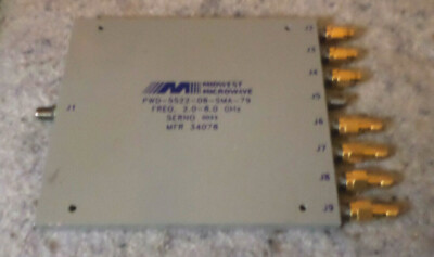 MIDWEST MICROWAVE 8-WAY POWER DIVIDER  PWD-5522-08-SMA-79. 2.0-8GHz..... (C14B4)
