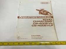 Vintage Echo Operator's Manual- Chain Saw CS-400EVL, CS-400EVLP - 898 560-1453 0
