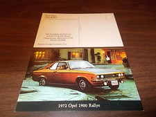 1972 Opel 1900 Rallye Advertising Postcard