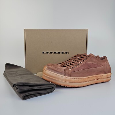 RICK OWENS DRKSHDW Vintage Dark Pink Canvas Sneakers New Size US 9