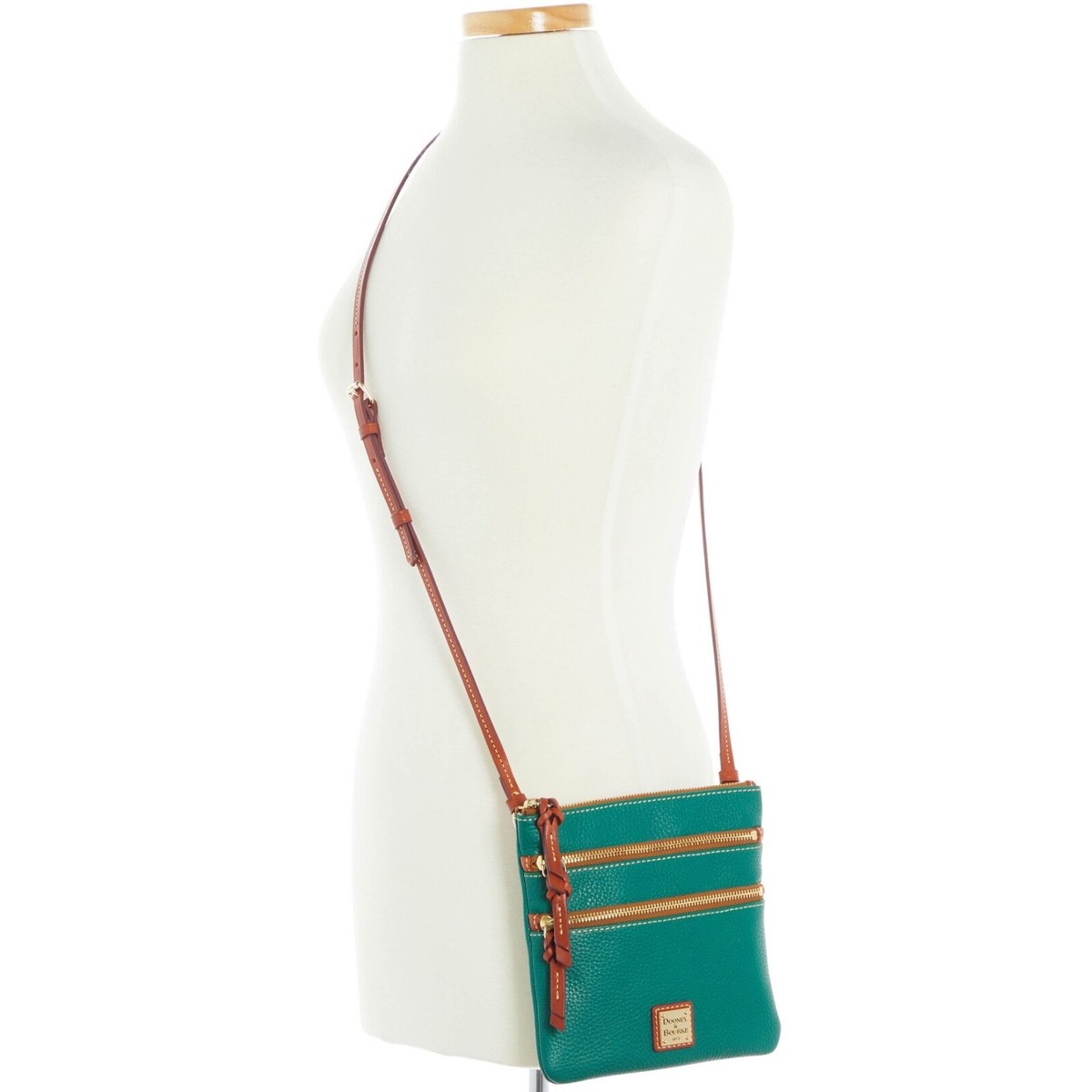 NEW! Dooney & Bourke Pebble Grain North South Triple Zip Shoulder