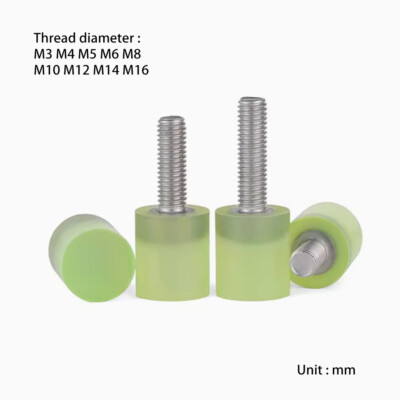1pcs M10 M112 M14 M16 Polyurethane head screw Shock-absorbing SUS304 Thread bolt