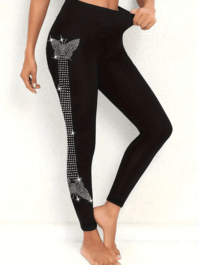 S butterfly pants グレー スプラッターデザイン Leaf Print Wide Leg Pants – Ashley Stewart