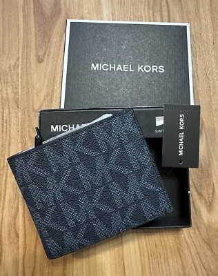 Michael Kors Andy Slim Bifold Wallet MK Logo 86F2SMNF5B Blue