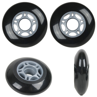 Inline Skate Wheels 68mm 82A Black Outdoor Roller Hockey Rollerblade 4 Pack