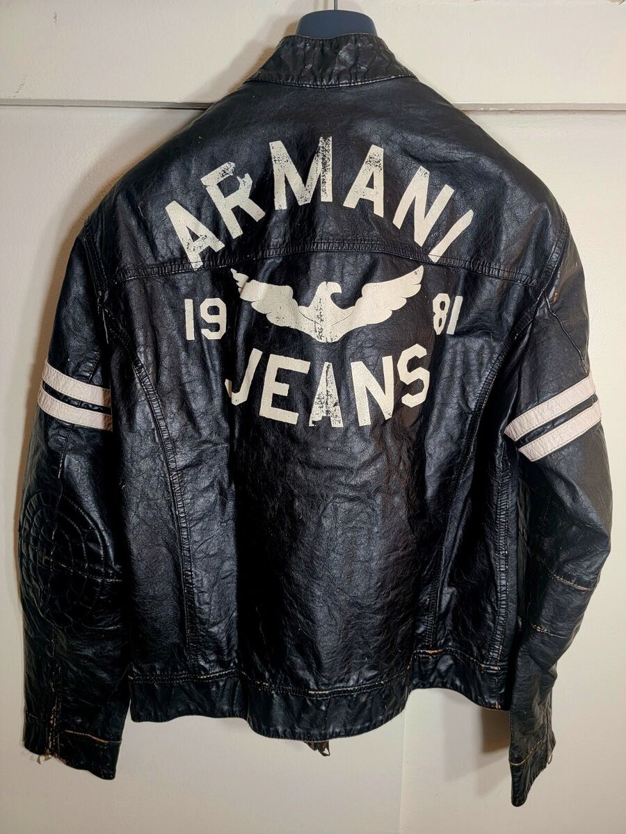 Armani Jeans AJ Men's Leather Motorcycle Jacket | eBay Armani Jeans AJ Men's Leather Motorcycle Jacket | eBay