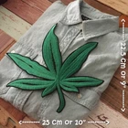 Marijuana Cannabis Pot Weed Leaf Iron on Embroidered Large Back patch XL