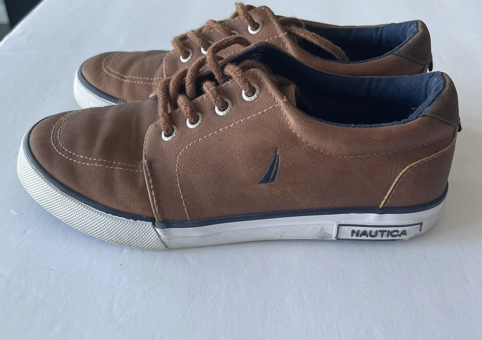 Nautica ZBEI Nautica Boys Youth Brown Loafers Boat Deck Shoes Size 2 - Image 2 of 4