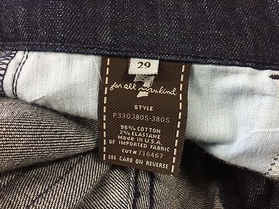 Manteau Jeans 7 For All Mankind - Taille 28/29 - Coupe Wide Leg - Délavé Foncé - Occasion Très Bon état