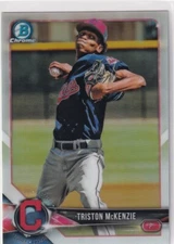 2018 BOWMAN CHROME REFRACTORS RC TRISTON MCKENZIE CLEVELAND INDIANS S1438-2