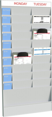 PAPERFLOW Wand-Büroplaner 20 Fächer A4 Grundelement grau