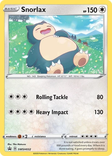 Snorlax SWSH032 SWSH: Sword & Shield Promo Cards
