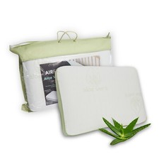 Image of ALOE VERA INFUSED MEMORY FOAM AIR FLOW PILLOW ORTHOPAEDIC MOULDS HEAD NECK SPINE
