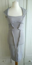 HOLLY WILLOUGHBY Grey Bodycon Midi Dress size 8