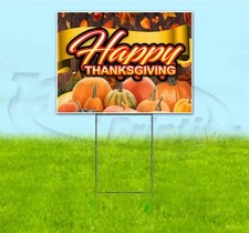 HAPPY THANKSGIVING 18x24 Yard Sign WITH STAKE Corrugated Bandit USA HOLIDAYS