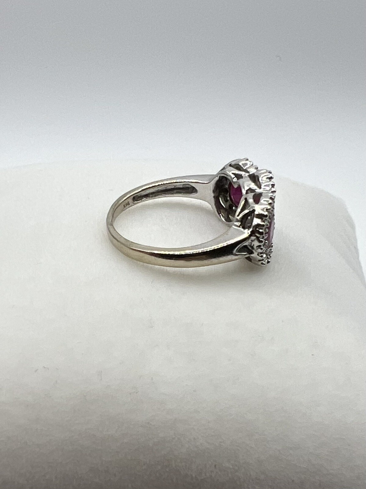 Ruby and Diamond White Gold Ring - image 2