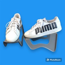 Puma Mens 8.5 Smash V2 Trainer 381278-02 Black Logo White Leather No Insoles 115