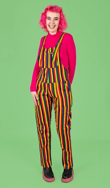 Run and Fly Regenbogen Streifen Aufdruck Stretch Twill Baumwolle 4XS-4XL Hell - Bild 4 von 4