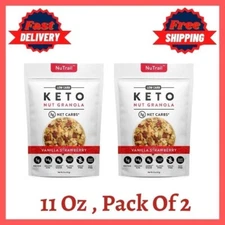 NuTrail-Keto Vanilla Strawberry Nut Granola Healthy Breakfast Cereal 11 oz,2Pack