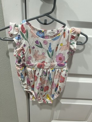 Angel Dear Bamboo Bunny With Eggs Romper Size 0-3m - Clean