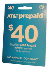 AT T WIRELESS 40 REFILL CARD FOR PREPAID SERVICE